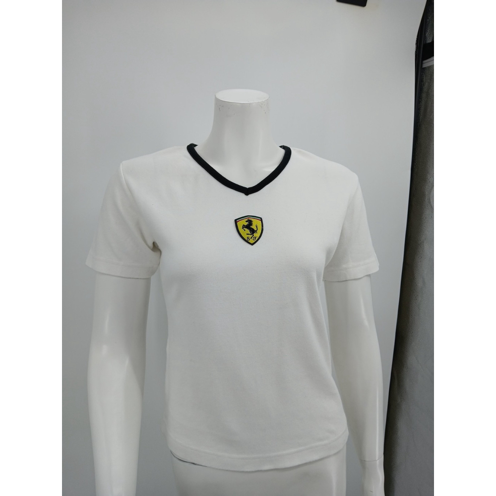 Vintage Ferrari Womens Baby Tee T-Shirt Y2K Official Licensed Product Cotton - Picture 7 of 10